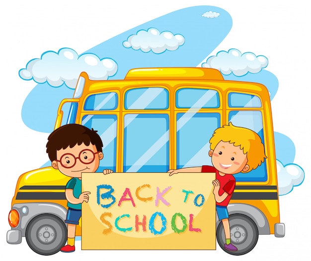 Back to School Template Featuring a School Bus – Free Download