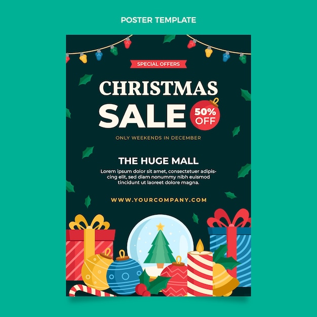 Vertical Poster Template for Christmas – Free Download