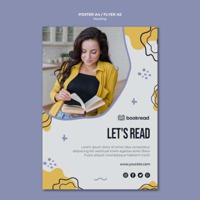 Poster Template for Reading Concept – Free Download