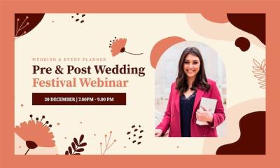 Floral Wedding Webinar Vector Template – Free to Download