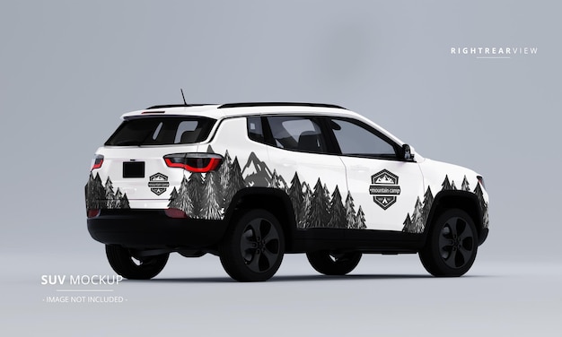 Realistic SUV Mockup from Right Rear View – Free to Download