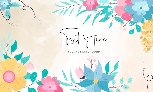 Beautiful Floral Background Design Featuring Flower Leaves – Free Download