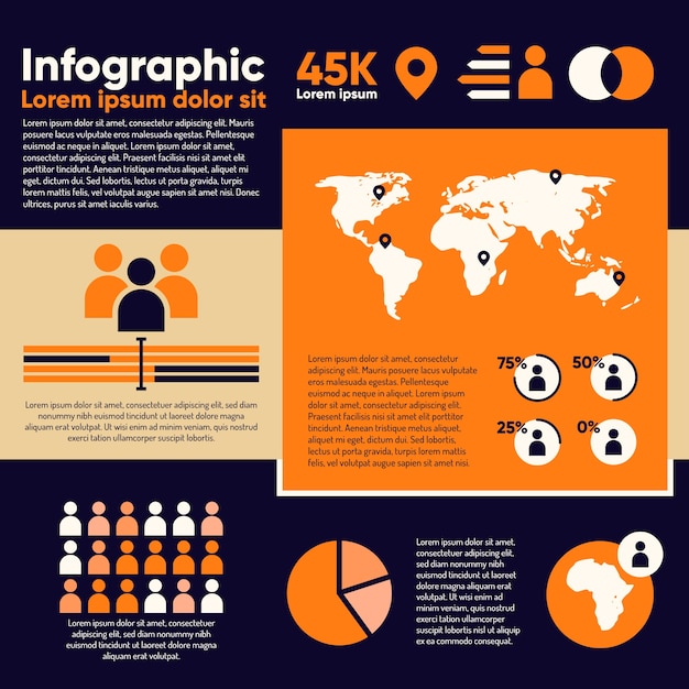 Flat Infographic with Data – Free Stock Photo Download