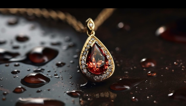 Shiny Gemstone Necklace Reflecting Nature’s Wet Beauty – Download Free Stock Photo