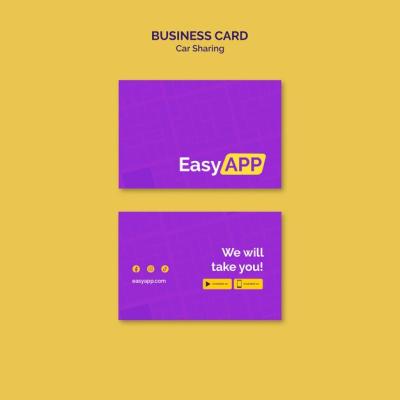 Flat Design Car Sharing Business Card Template – Free Download