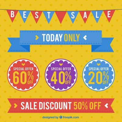 Sale Ribbon and Label Vector Templates – Free Download