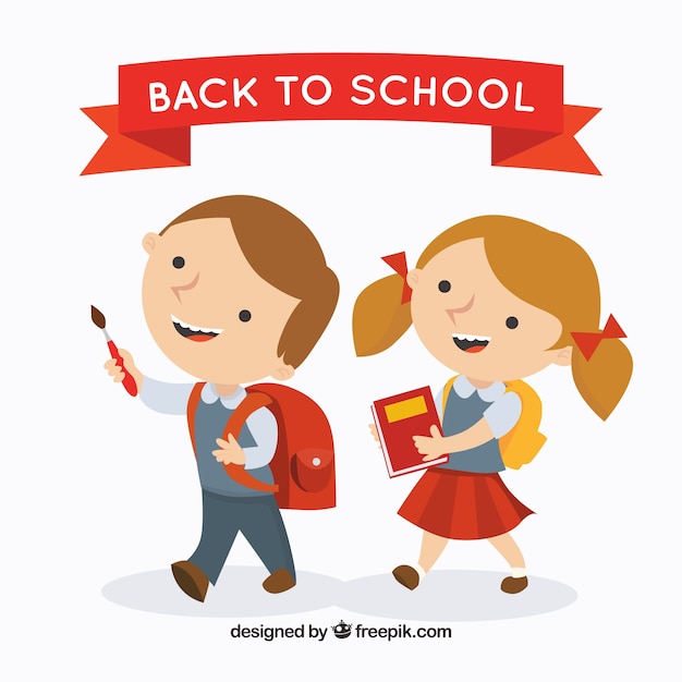 Back to School Background Featuring Happy Children – Free Download