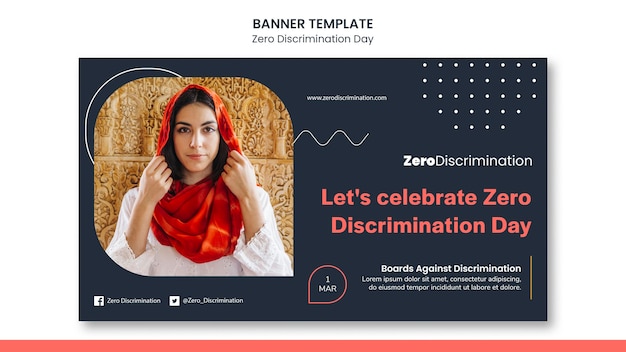 Zero Discrimination Day Banner Template for Free Download