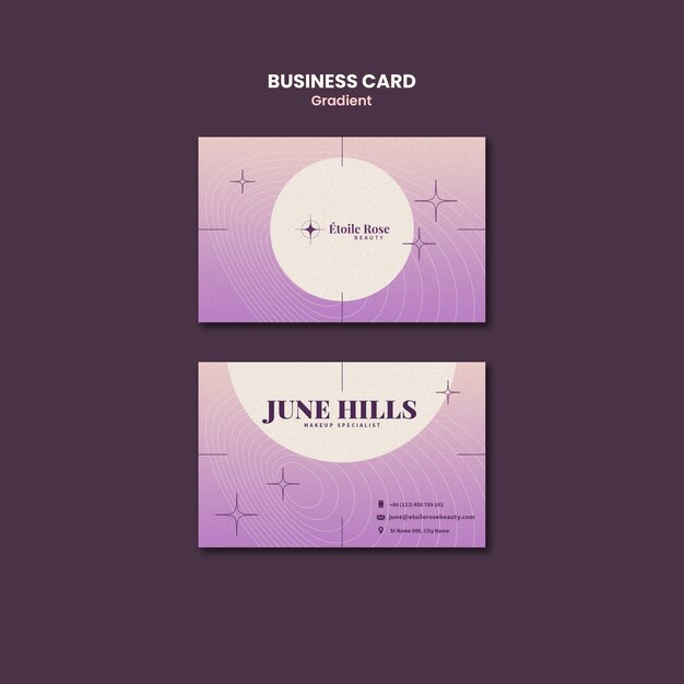 Gradient Tone Horizontal Business Card Template – Free Download