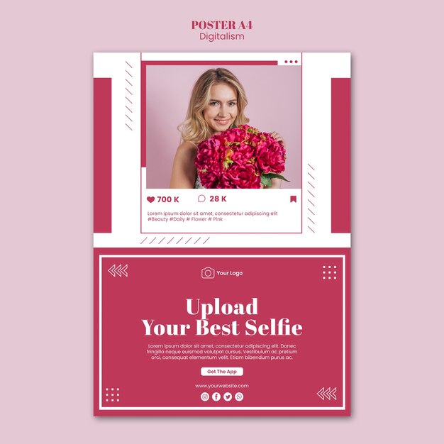 Vertical Poster Template for Social Media Photo Uploading – Free Download