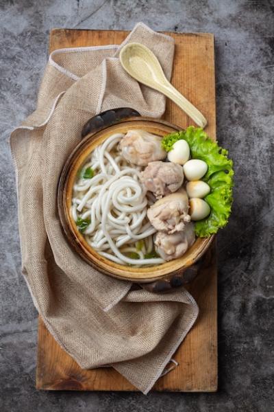 Delicious Asian Soup with Noodles, Pork, and Green Onions – Free Stock Photo, Download for Free