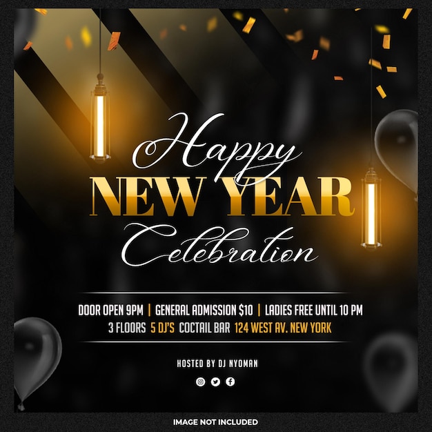 New Year Celebration Party Post – Free Download, Free Stock Photo