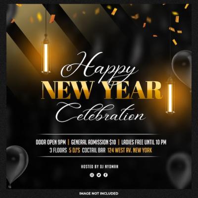 New Year Celebration Party Post – Free Download, Free Stock Photo