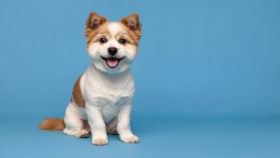 Adorable Puppies on a Blue Background: Celebrating Joy and Companionship – Free Stock Photo, Download Free