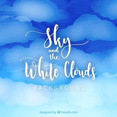 Watercolour Background of Sky with Clouds – Free Download