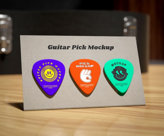 Guitar Pick Logo Effect Mockup – Free Download