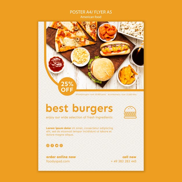 American Food Flyer Template – Free Download