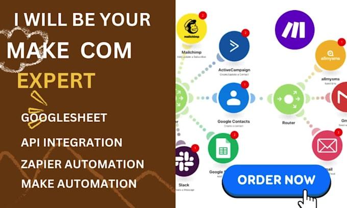 I Will Be Your Make.com, Automation, Zapier, Airtable, Softr, and API Integration Expert