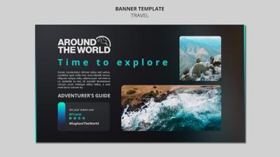 Futuristic Gradient Travel Banner Template – Free to Download