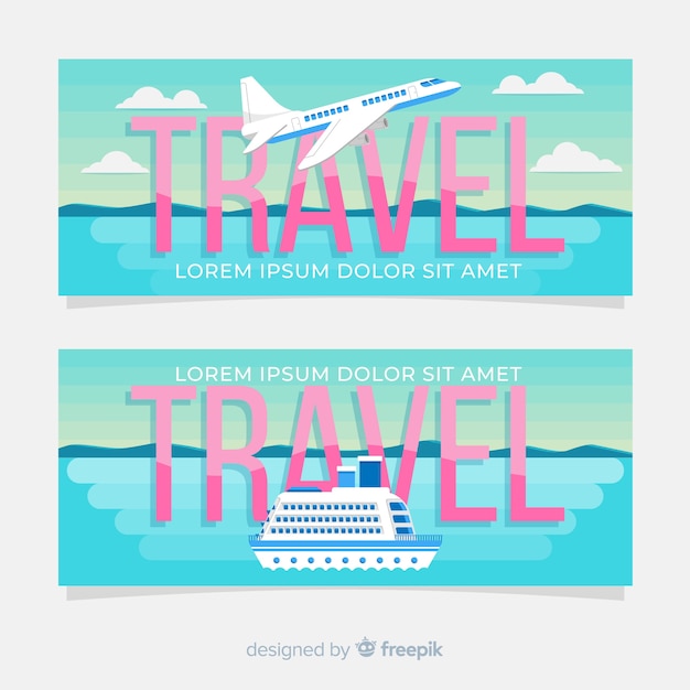 Travel Banner Vector Template – Free Download