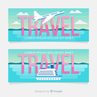 Travel Banner Vector Template – Free Download