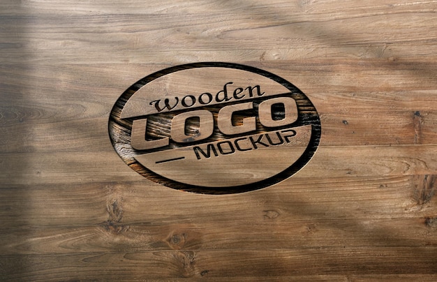 Wood Logo Branding Mockup – Free Download