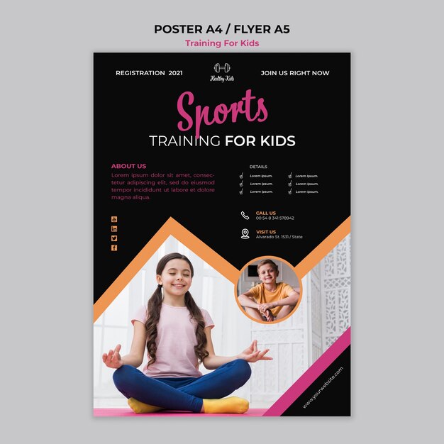 Kids Training Poster Concept – Free Download