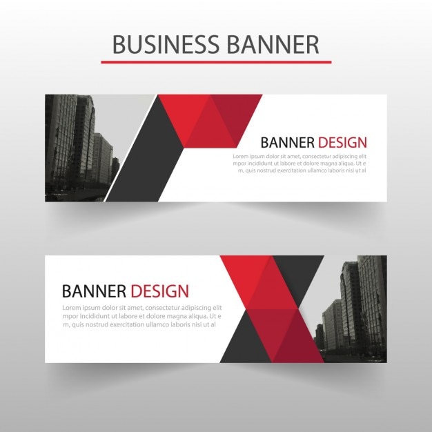 Geometric Banner Featuring Red Shapes – Download Free Stock Photo