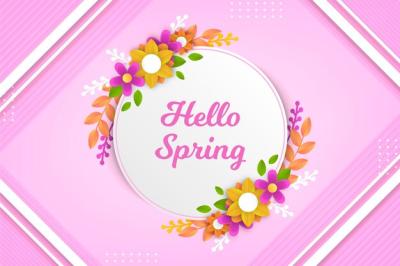 Realistic Spring Background in Paper Style – Free Stock Photo Download