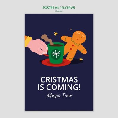 Flat Design Christmas Template – Free Download