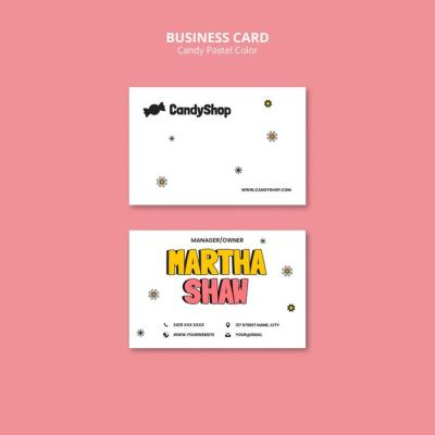 Candy Pastel Colors Business Card Template for Free Download