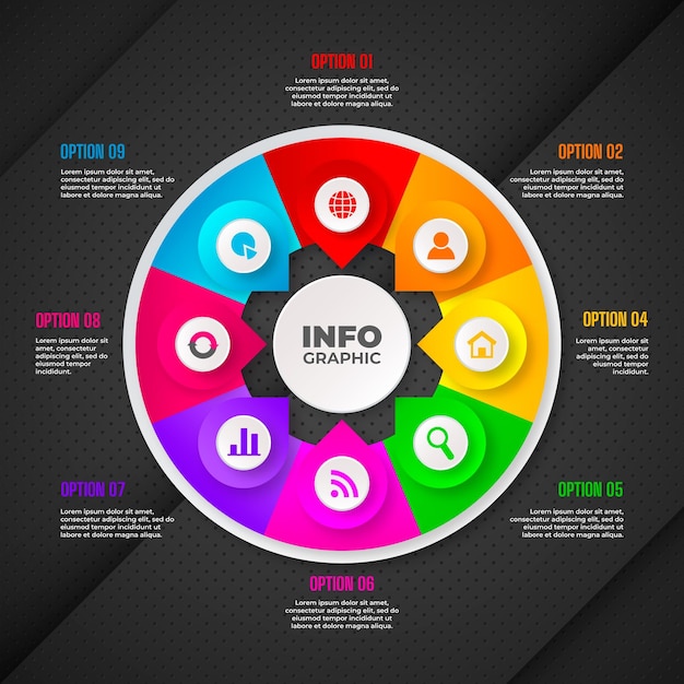 Realistic Circular Diagram Infographic – Free Download, Download Free Stock Photo