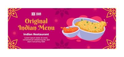 Hand Drawn Indian Restaurant Facebook Cover – Free Download