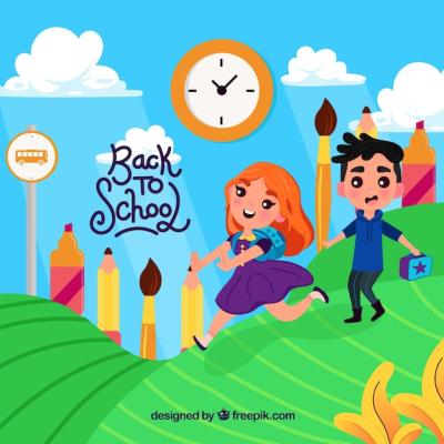 Happy Children Back to School Background – Free Download