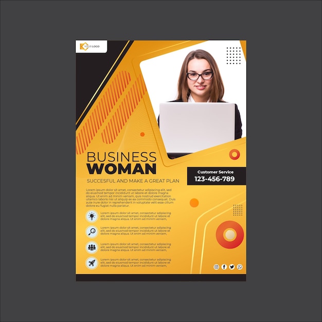 Businesswoman Menu Template – Free to Download