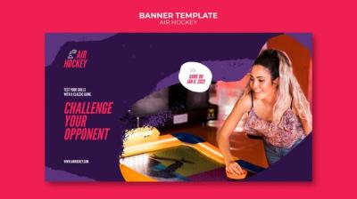 Air Hockey Challenge Banner Template – Free Download