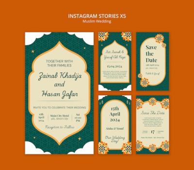 Muslim Wedding Template Design – Free Download