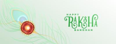 Raksha Bandhan Banner Featuring Rakhi and Peacock Feather – Free Stock Photo for Download