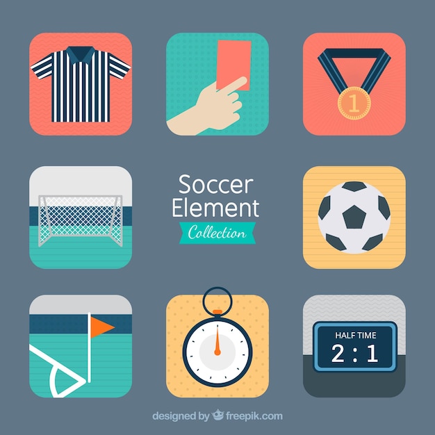 Soccer Elements Collection Featuring Equipment – Free Download