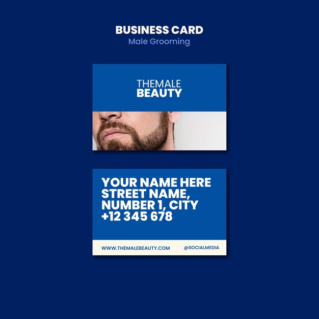 Male Grooming Business Card Template – Free Download