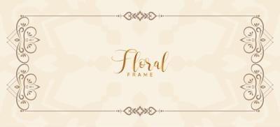 Classic Decorative Floral Frame – Stylish Elegant Banner Design Vector for Free Download