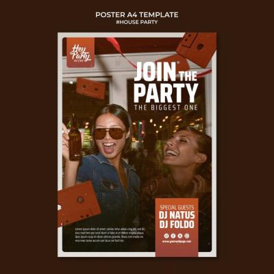 House Party Template Design – Free Download, Free Stock Photo