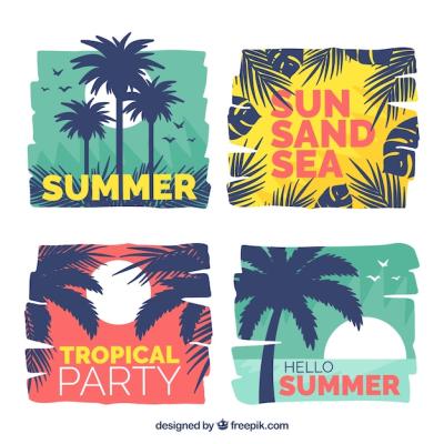 Colorful Summer Labels – Free Download