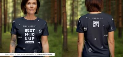 Women’s T-Shirt Mockup PSD â Front and Back View for Free Download