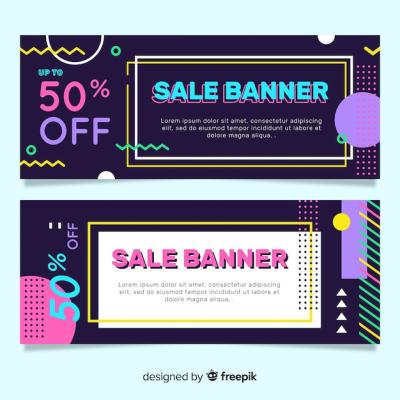 Memphis Sale Banner Collection – Free Download, Free Stock Photos