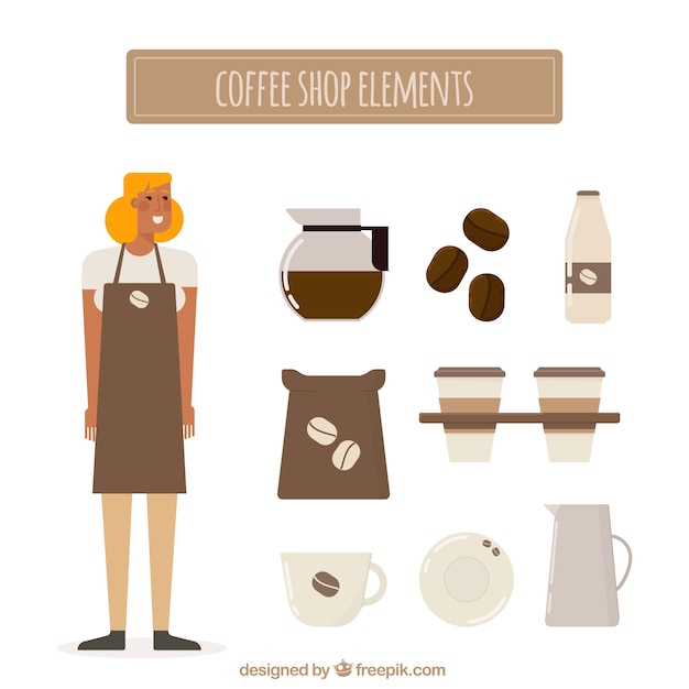 Girl Collection Featuring Vintage Coffee Shop Accessories – Free Download