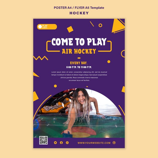 Table Hockey Poster Design Template – Free Stock Photo for Download