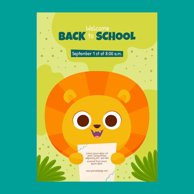 Flat Back to School Invitation Template – Free Download