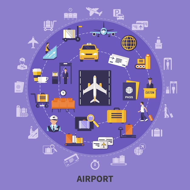 Flat Airport Illustration – Free to Download