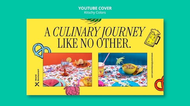 Kitschy Colors Food YouTube Cover – Download Free Stock Photo